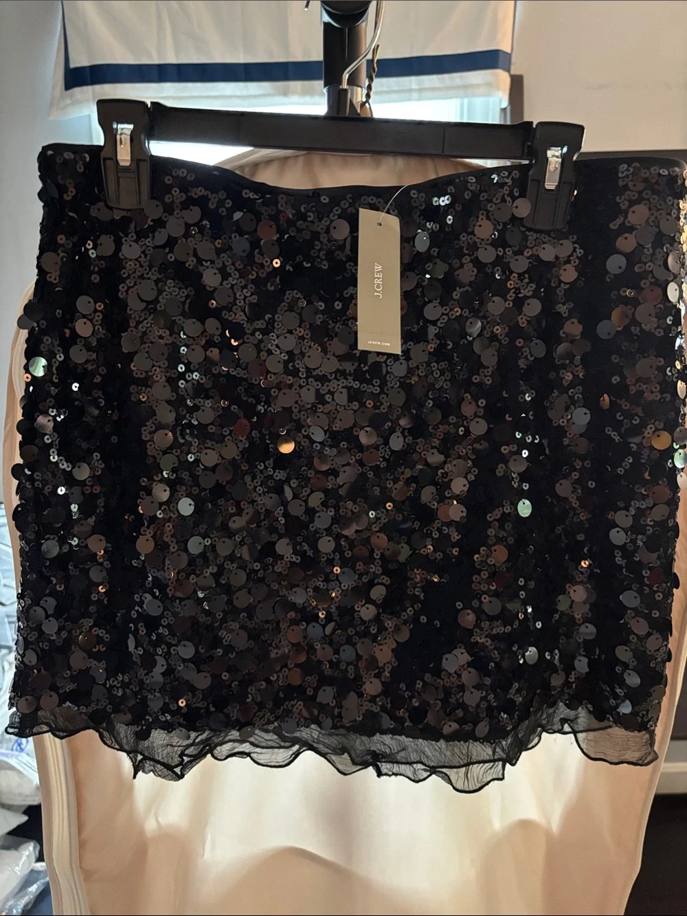 J. Crew Black Sequin Mini Skirt